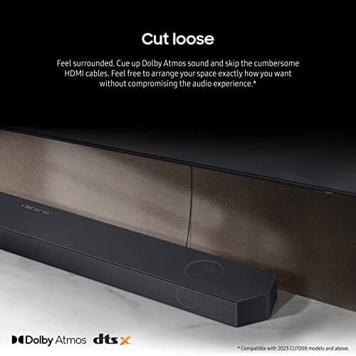 SAMSUNG HW-Q700C 3.1.2ch Soundbar w/Wireless Dolby Audio, Q-Symphony, SpaceFit Sound Pro, Adaptive Sound, Game Mode Pro, Airplay 2, Tap Sound, Chromecast and Alexa Built-in