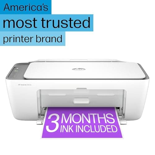 HP DeskJet 2855e Wireless All-in-One Color Inkjet Printer, Scanner, Copier, Best-for-home, 3 months of Instant Ink included, Single-band Wi-Fi connectivity (588S5A)
