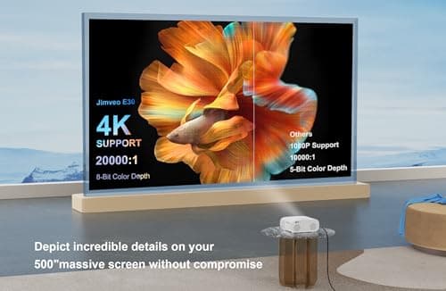 [AI Auto Focus+Auto Lens Cap]Outdoor-Projector 4K with WiFi 6and Bluetooth:Upgrade 1100 ANSI Native 1080P Jimveo Portable Projector, Auto 6D Keystone&Zoom,Home LED Movie Projector for Outdoor/Home Use