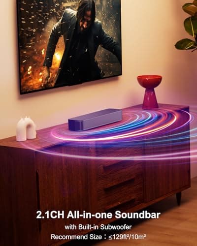 ULTIMEA 2.1ch Mini Sound Bar for TV, Built-in Subwoofer, APP Control, Peak Power 120W, All-in-one PC Sound bar for Game, Bluetooth 5.3 TV Sound Bar Speakers, Opt/AUX/Wall Mount, Solo B30 Pro