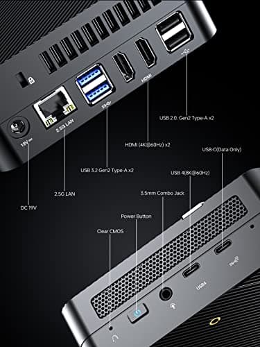 MINISFORUM Venus Series UM773 Lite Mini PC AMD Ryzen 7 7735HS Desktop Computer, DDR5-4800 32GB 1TB PCIe4.0 SSD, 2.5Gbps LAN, 2X4K HDMI, 1X8K USB4 Output, Radeon 680M Graphics Micro PC