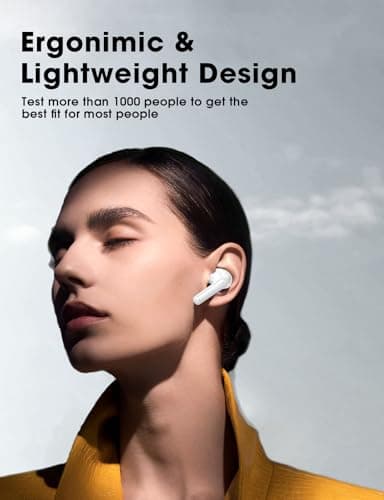 ZZU Wireless Earbuds, 2025 Ear Buds with Big Bass Stereo Sound, Lightweight Bluetooth Headphones with 48 Hours Playtime, in-Ear Fit Earphones, IPX7, Hands-Free Calls with AI for iPhone, Android, Pad