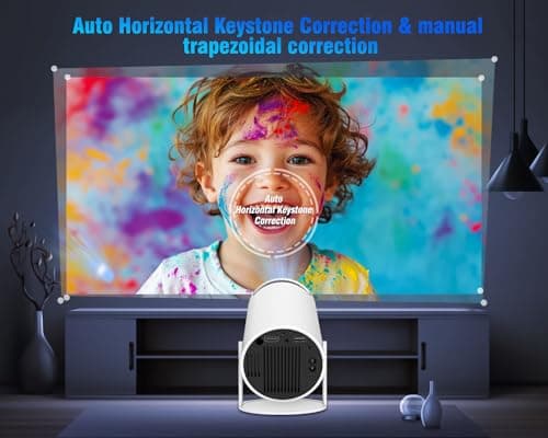 HY300PRO Mini Projector with Wifi and Bluetooth, Portable Projector 4K Support, Auto Keystone, Air Mouse Remote, Voice Control, 180 Degree Rotation Smart Proyector for Outdoor/Bedroom/Movie