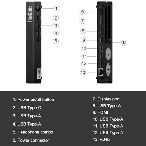 Lenovo ThinkCentre M70q Gen 4 MFF Tiny 1L Mini Business Desktop Computer, 13th Gen Intel 10-Core i5-13400T (Beat i7-12700T), 32GB DDR4 RAM, 1TB PCIe SSD, WiFi 6, RJ45, HDMI, Windows 11 Pro, AZ-XUT