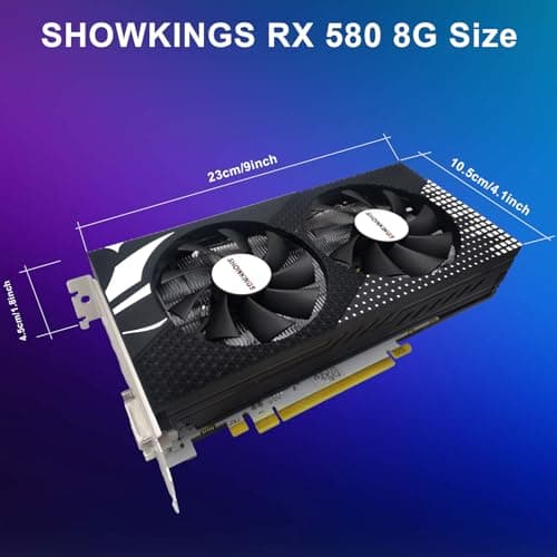 Radeon RX 580 8GB Graphics Card, 256Bit 2048SP GDDR5 AMD Video Card for Pc Gaming, DP HDMI DVI-Output, PCI Express 3.0 with Dual Fan for Office and Gaming
