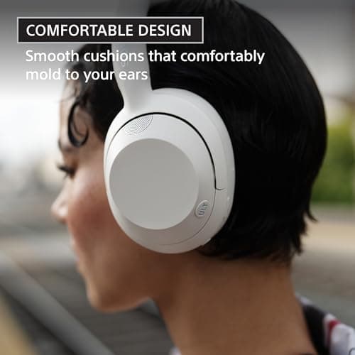 Sony ULT WEAR Over-Ear Noise Cancelling Bluetooth Headphones with Alexa Built-in, Comfortable Design, 30-Hour Battery, Massive Bass, Off White