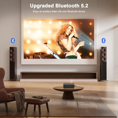 [Netflix Official & Auto Focus/Keystone] Smart Projector with WiFi and Bluetooth, VOPLLS 700ANSI Native 1080P Outdoor Projector, 50% Zoom Home Theater Movie Projector for Bedroom/iOS/Android
