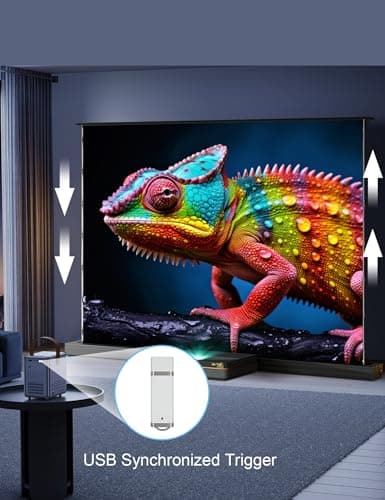 IN&VI 100" Motorized Floor Rising Projector Screen for Ultra Short Throw Projector,Motorized Projector Screen 4KUltra HD Active,ALR CLR Movie Screen for Home Theater