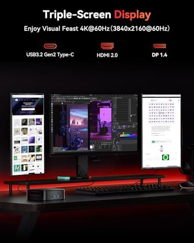 KAMRUI Mini Gaming PC, E3B 16GB RAM 512GB SSD Mini PC AMD Ryzen 5 7430U Micro Desktop Computers (Max 4.3GHz,6C/12T, Beat 5650U), Small Computer Support WiFi 6, BT5.2, Triple Display for Office Home
