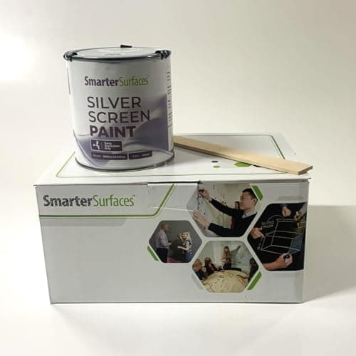 Smarter Surfaces 3D Projector Screen Paint 4.5m² Silver (Spray Application) 3D Projections for Home Cinema Projector, Museums & Event Spaces | for 3D and Standard (Gain Value 1.9)