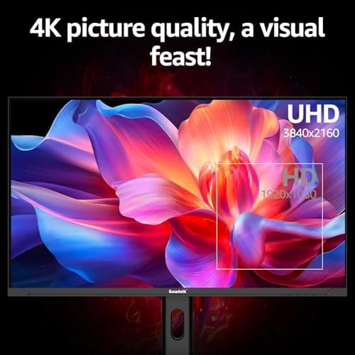 27 Inch 4K Gaming Monitor IPS, UHD 3840 x 2160p 144Hz PC Computer Monitors IPS Screen for Home & Office, HDMI, DisplayPort, Wall Mount Compatible