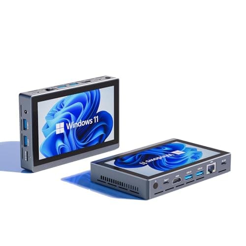 HEIGAOLA Mini PC Win 11 PRO Celeron N5095 Cooling Fan Mini Computer 16GB DDR4 256GB EMMC 4K60Hz Display Mini PC with Screen Gigabit Ethernet Desktop Computer