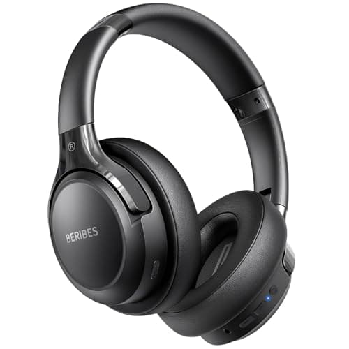 BERIBES Bluetooth Headphones Over Ear, 65H Playtime and 6 EQ Music Modes Wireless Headphones with Microphone, HiFi Stereo Foldable Lightweight Headsets, Deep Bass for Home Office Cellphone PC Ect.