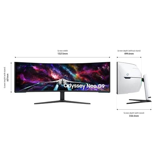 Samsung 57" Odyssey Neo G9 (G95NC) Series Dual 4K UHD 1000R Curved Gaming Monitor, 240Hz, 1ms with DisplayPort 2.1, Quantum Mini-LED, DisplayHDR 1000, AMD FreeSync Premium Pro, LS57CG952NNXZA