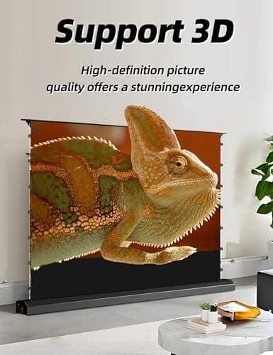 Fresnel Motorized Floor Rising Projector Screen for Long/Standard Shrow Projector,Ambient Light Rejecting Movie Screen for Home Theater,Projector Screen Motorized 4K/8K Ultra HD, Active 3D