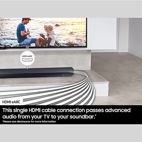 SAMSUNG HW-Q60C 3.1ch Soundbar w/Dolby Audio, Q-Symphony, Adaptive Sound Lite, HDMI eARC, Game Mode, Bluetooth, Tap Sound, Wireless Surround Sound Compatible, Black