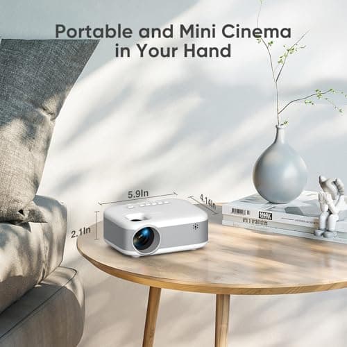 Mini Projector with Tripod, 1080P HD Portable Bluetooth Movie Projector, Compatible with Smartphone/Laptop/TV Stick/HDMI/USB