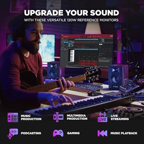 M-AUDIO BX3 Pair 3.5" 120W Studio Monitors, HD PC Speakers for Recording and Multimedia with Music Production Software