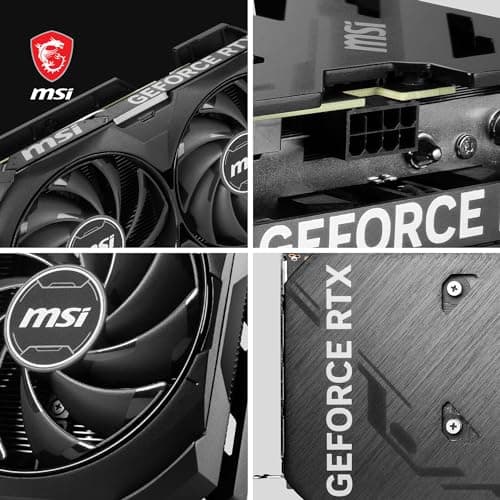 MSI GeForce RTX 4060 Ti Ventus 2X Black 8G OC Graphics Card -NVIDIA RTX 4060 Ti, 8GB GDDR6 Memory, 18Gbps, PCIe 4.0, DLSS3