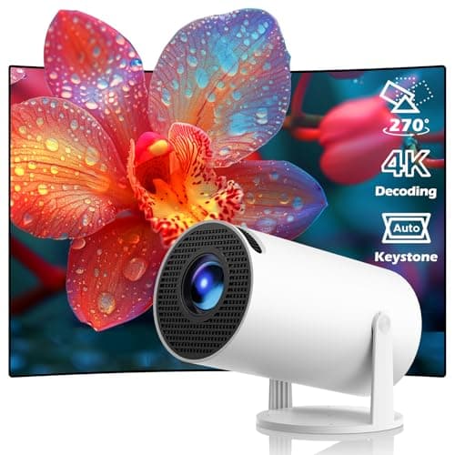 Mini Projector with WiFi and Bluetooth, Portable Projector Full HD 4K Support with Automatic Vertical Keystone Correction 270° Rotation Projector and Android 11.0 Smart Projector