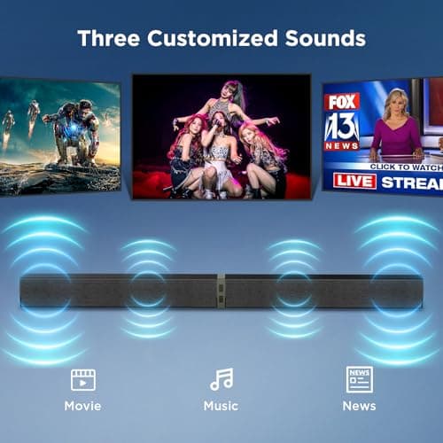 MZEIBO Sound Bar for Smart TV, 80W Bluetooth Soundbar 2 in 1 Detachable Design, Deep Bass, Home Theater Surround Sound, ARC/Optical/AUX Connections for TV/PC/Gaming/Projectors