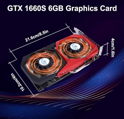 GeForce GTX 1660 Super 6GB Graphics Cards, GDRR6 192Bit PCIE 3.0X16 Computer Gaming Gpu, Dual Freeze Fans Video Card with HDMI/DP/DVI Ports Support 4K and 8K HD