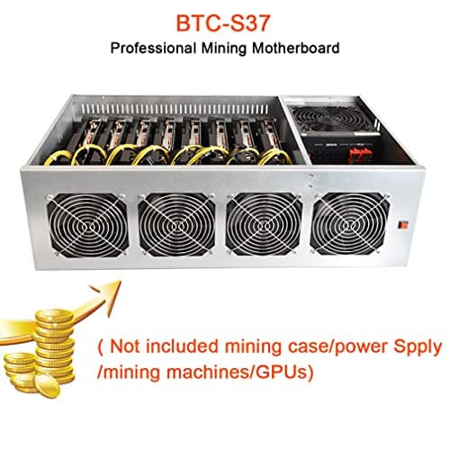 Mining Motherboard S37 with 8GB RAM and 128GB SSD DDR3 Memory Support 8 GPU VGA + HDMI 8XPCIE 16X Graph Card Gigabit Network RJ45 Port for BTC ETH Miner