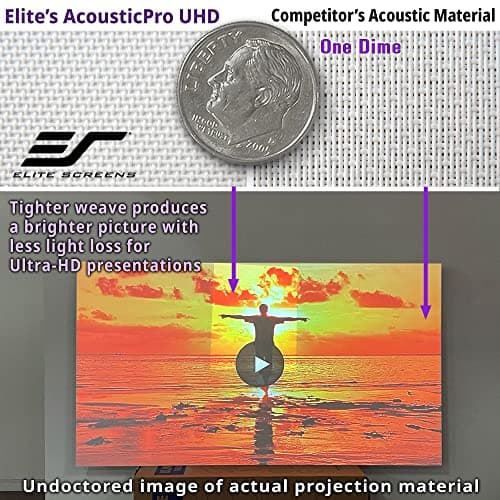 Elite Screens Aeon AUHD Series, 135-inch 16:9, 4K Home Theater Fixed Frame Edge Free Borderless Projection Sound Transparent Perforated Weave Projector Screen, AR135H2-AUHD