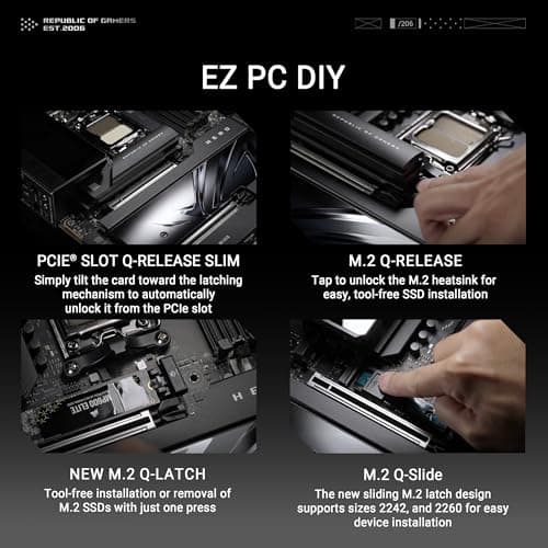 ASUS ROG Crosshair X870E Hero AMD X870E AM5 ATX Motherboard, Advanced AI PC Ready, 18+2+2 Power Stages, DDR5, PCIe® 5.0, 5X M.2, Wi-Fi 7, USB4®, AI Overclocking, Core Flex, PCIe Slot Q-Release Slim