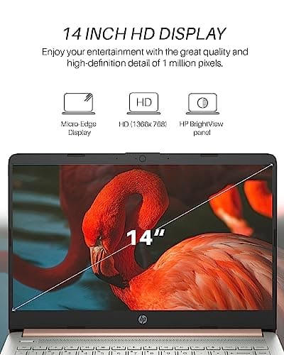 HP Stream 14 inch Laptop for Student and Business, Intel Quad-Core N4120 Processor, 8GB RAM, 320GB Storage (64GB eMMC + 256GB Card), 1-Year Office 365, Webcam, Long Battery Life, WiFi, Win 11 H in S