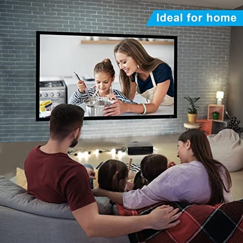 100in /120in Fixed Frame Projector Screen, Diagonal 16:9, Active 3D 4K Ultra HD Projector Screen for Home Theater or Office (16:9, 120")