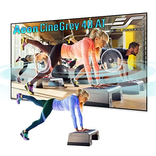 Elite Screens Aeon CineGrey 4D Acoustically Transparent, 150" Diag. 16:9, 4K/8K Ceiling Ambient Light Rejecting (CLR/ALR) Fixed Frame Edge Free Sound Transparent Projector Screen, AR150H-ATD4