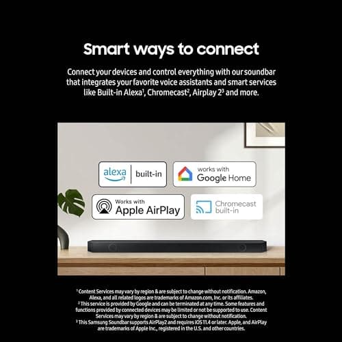 SAMSUNG Q990D 11.1.4ch Soundbar w/Wireless Dolby Atmos Audio, Rear Speaker Included, Q-Symphony, SpaceFit Sound Pro, Adaptive Sound, Game Mode Pro with Alexa Built-in, HW-Q990D/ZA