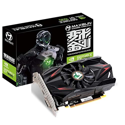 maxsun GEFORCE GT 1030 2GB GDDR5 Video Graphics Card GPU Mini ITX Design, New Architecture & Fast Performance Than 2GD4, HDMI, DVI-D, Single Fan Cooling System