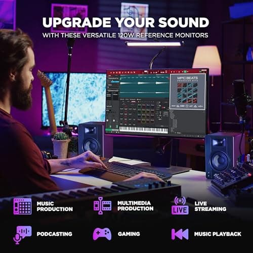 M-AUDIO BX4 Pair 4.5" 120W Studio Monitors, HD PC Speakers for Recording and Multimedia with Music Production Software