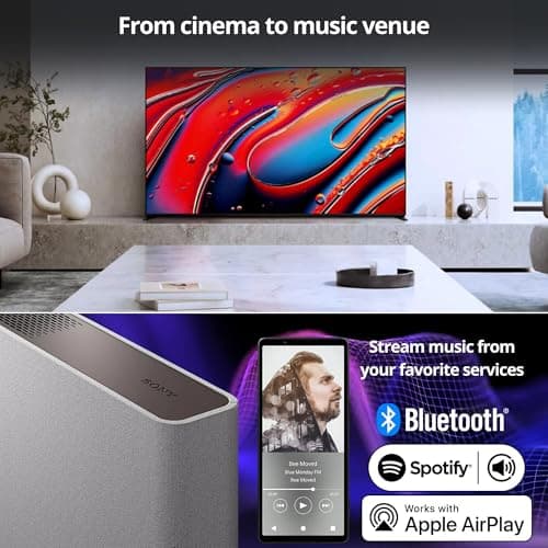 Sony BRAVIA Theater Quad Home Theater Surround Sound System with 4 Wireless Speakers (Gray) Bundle SASW3 Wireless Subwoofer, Monitor Isolation Pads, HDMI Cable, and Cable Ties (5 Items)