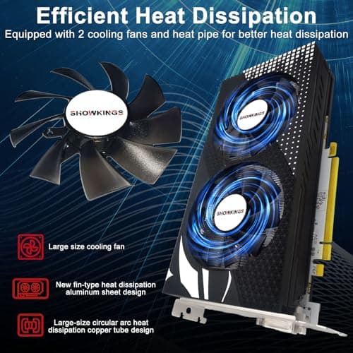 Radeon RX 580 8GB Graphics Card, 256Bit 2048SP GDDR5 AMD Video Card for Pc Gaming, DP HDMI DVI-Output, PCI Express 3.0 with Dual Fan for Office and Gaming