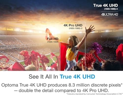 Optoma UHD35STx Short Throw True 4K UHD Gaming and Home Entertainment Projector 3,600 Lumens 240Hz Refresh Rate and Ultra-Low 4ms Response Time