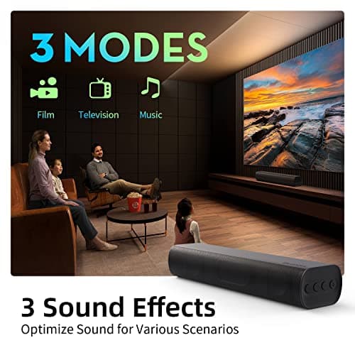 Sound Bars for TV 16-inch, Cinematic TV Sound Bar with Impactful Bass, Bluetooth Soundbar for TV with Remote Control, Wall Mountable TV Speakers Sound Bar Work with Traditional or Smart TV