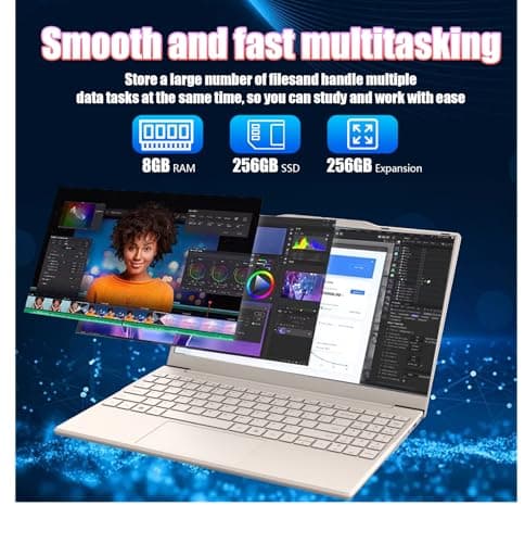 2025 New Portable Laptop,Student and Business,14" FHD IPS Display,N5095 Processor(Beats N4000/N4020),8GB DDR4 RAM,256GB PCIe SSD,Numeric Keypad,2.4/5G WiFi,38WH Battery,Webcam,Mini HDMI,USB(Pink)