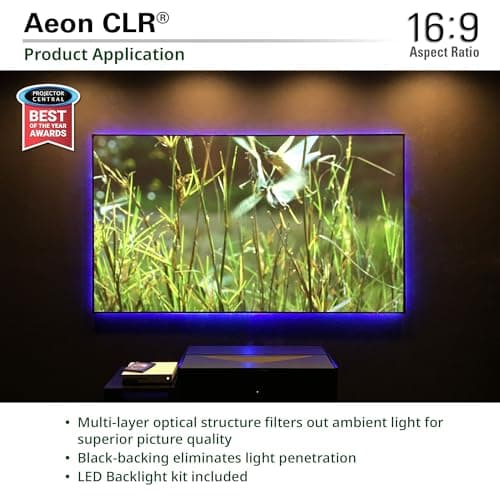 Elite Screens Aeon CLR 103-Inch ALR UST Projector Screen, 8K Edge-Free Fixed Frame, 95% Ambient Light Rejecting, Indoor Home Theater Movie Screen, Perfect for Ultra Short Throw Projectors, AR103H-CLR