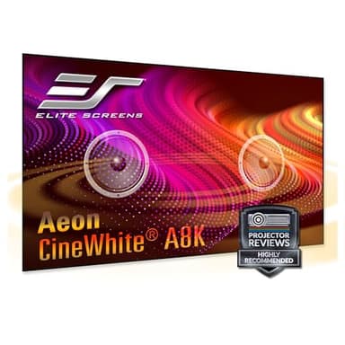 Elite Screens Aeon CineWhite A8K, 150" Diag, 16:9 Aspect Ratio, ISF Certified 8K Ultra HD Home Theater Fixed Frame Edge Free Projection Sound Transparent Perforated Weaved Screen, AR150H-A8K