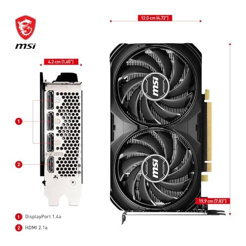 MSI GeForce RTX 4060 Ti Ventus 2X Black 8G OC Graphics Card -NVIDIA RTX 4060 Ti, 8GB GDDR6 Memory, 18Gbps, PCIe 4.0, DLSS3
