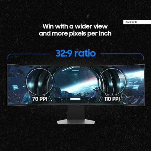 Samsung 49-Inch Odyssey G9 (G95SD) Series QD-OLED G-Sync Compatible Curved Gaming Monitor, 240Hz, 0.03ms, Dual QHD, Glare Free, FreeSync Premium Pro, Ergonomic Stand,LS49DG956SNXGO,2024, 3 Yr Warranty