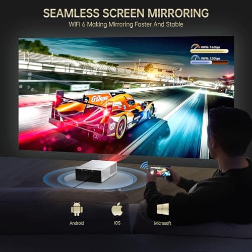 4K Projector with WIFI and Bluetooth, XIDU 1500ANSI Electric Focus Aluminum Alloy Projector, Auto Keystone 1080P Movie Projector, Dual 8W Speaker, Home Theater Portable Projector for Phone (Silver)
