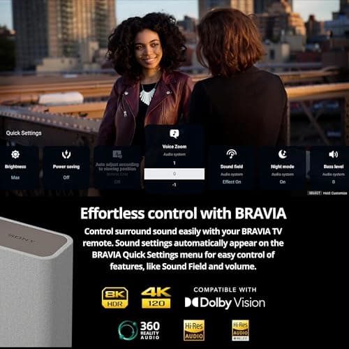 Sony BRAVIA Theater Quad Home Theater Surround Sound System with 4 Wireless Speakers (Gray) Bundle SASW3 Wireless Subwoofer, Monitor Isolation Pads, HDMI Cable, and Cable Ties (5 Items)
