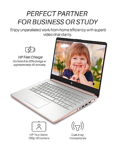 HP Stream 14 inch Laptop for Student and Business, Intel Quad-Core N4120 Processor, 8GB RAM, 320GB Storage (64GB eMMC + 256GB Card), 1-Year Office 365, Webcam, Long Battery Life, WiFi, Win 11 H in S