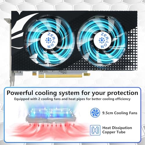 Radeon RX 580 8GB Graphics Card, 2048SP GDDR5 256 Bit Pc Gaming Video Card with Dual Cooling Fan, HDMI DP DVI-Output, PCI Express 3.0 Computer GPU for Office and Gaming