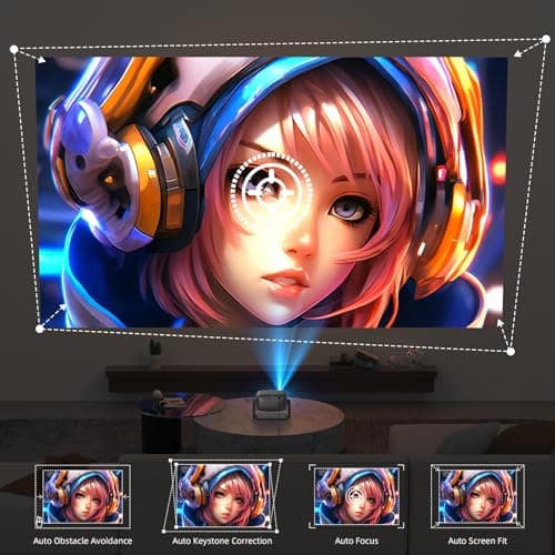 Netflix Officially Licensed Projector,BETTDOW Closed-Design Projector with Wifi 6 and Bluetooth 5.2,Intelligent Voice Assistant,Electric Focus Projector for Netflix/YouTube/Prime Video/D+