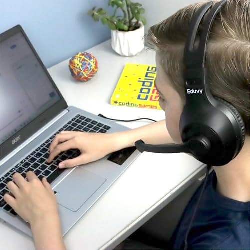 Bulk Headphones for Classroom with Microphone, Heavy-Duty School Pack Wired Headphones for Students with Rotating Boom Mic. Teacher Must Haves from Elementary to College (12 Pack Black)